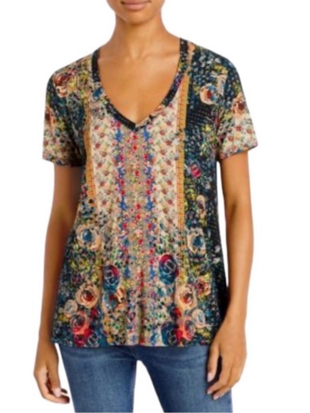 Johnny Was Favorite V-Neck Women's Swing Top